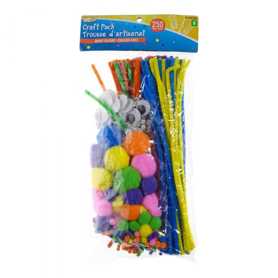Trousse d'artisanat de 250 pièces (Tailles et couleurs assorties)