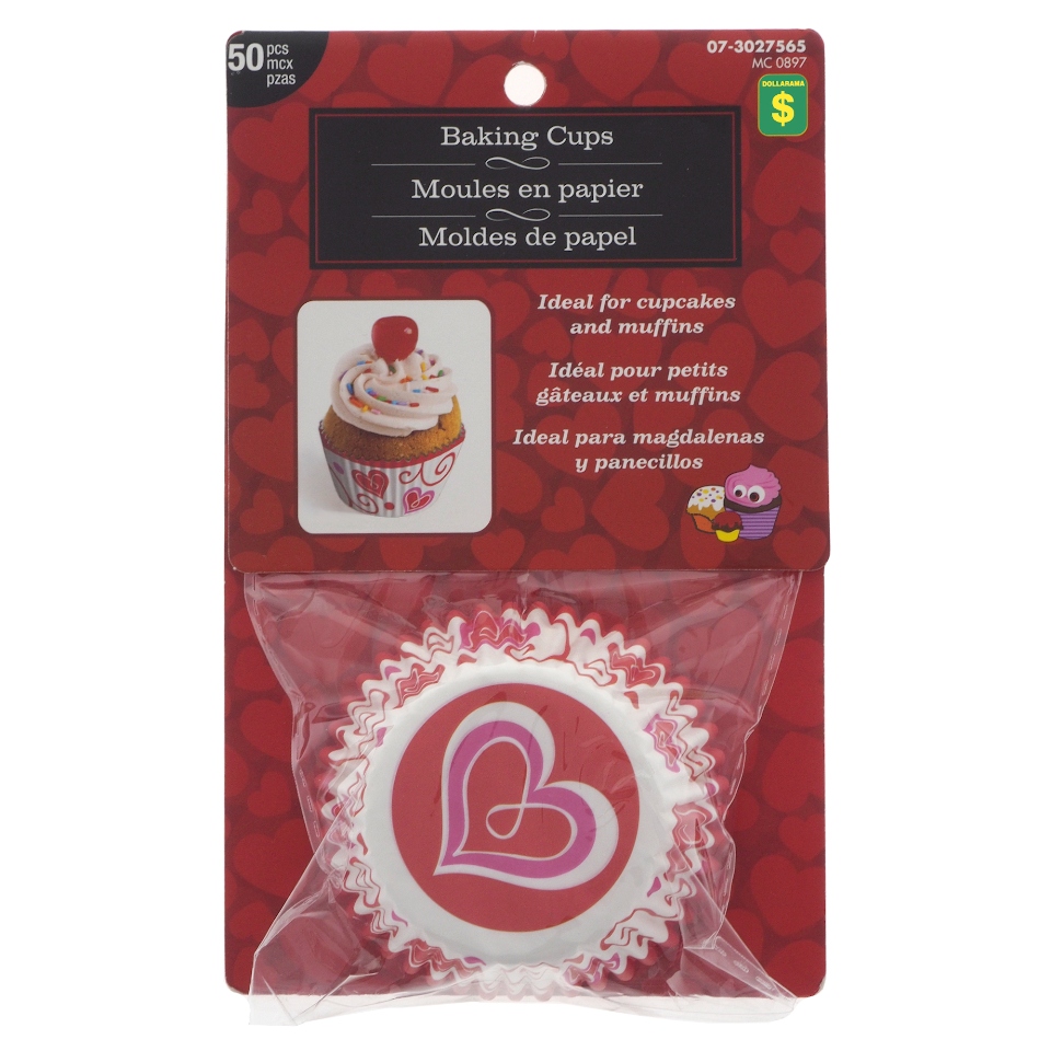 50Pk Valentine Paper Cupcake Holders