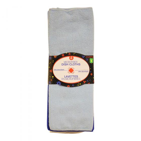 Microfibre Dishcloths 4PK (Assorted Colours)