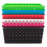 Small Plastic Woven Basket (Assorted Colours) - 2