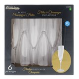 6 Verres à champagne en plastique - 0