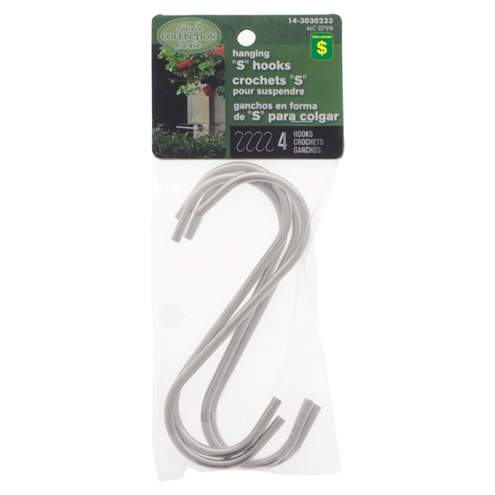 4Pk Garden "S" Hooks Set
