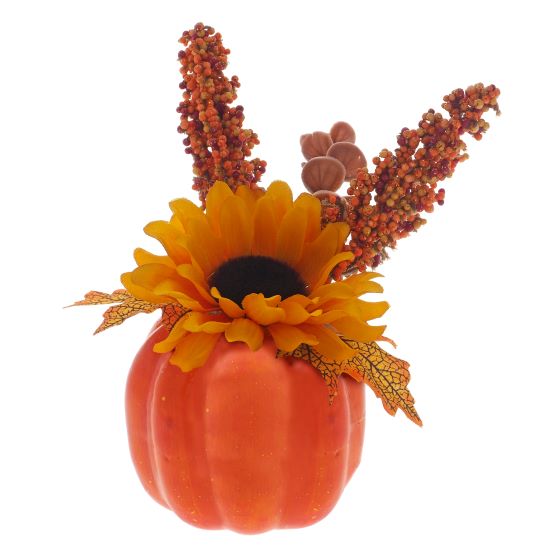 Halloween Pumpkin with Flowers
