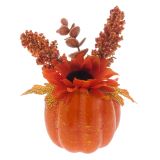 Citrouille de l'Halloween avec fleur - 1