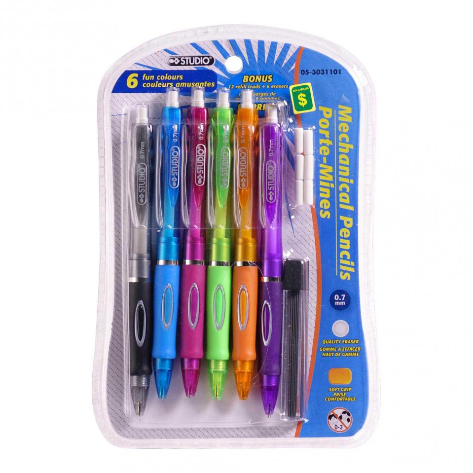 Colour Mechanical Pencil Set with Accessories 6PK (Assorted Colours)