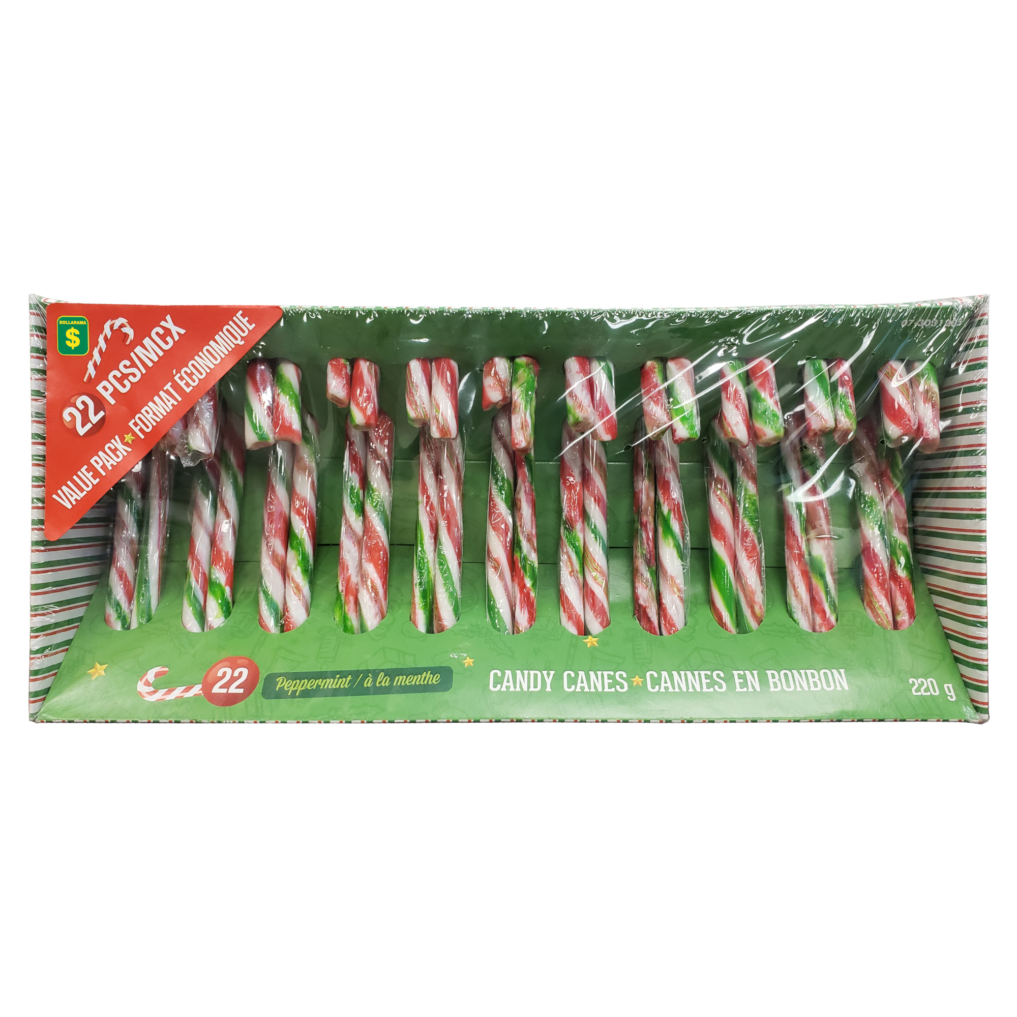 Paq. de 22 cannes en bonbons de Noël