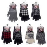 Gants tactiles en jacquard pour femmes - 1