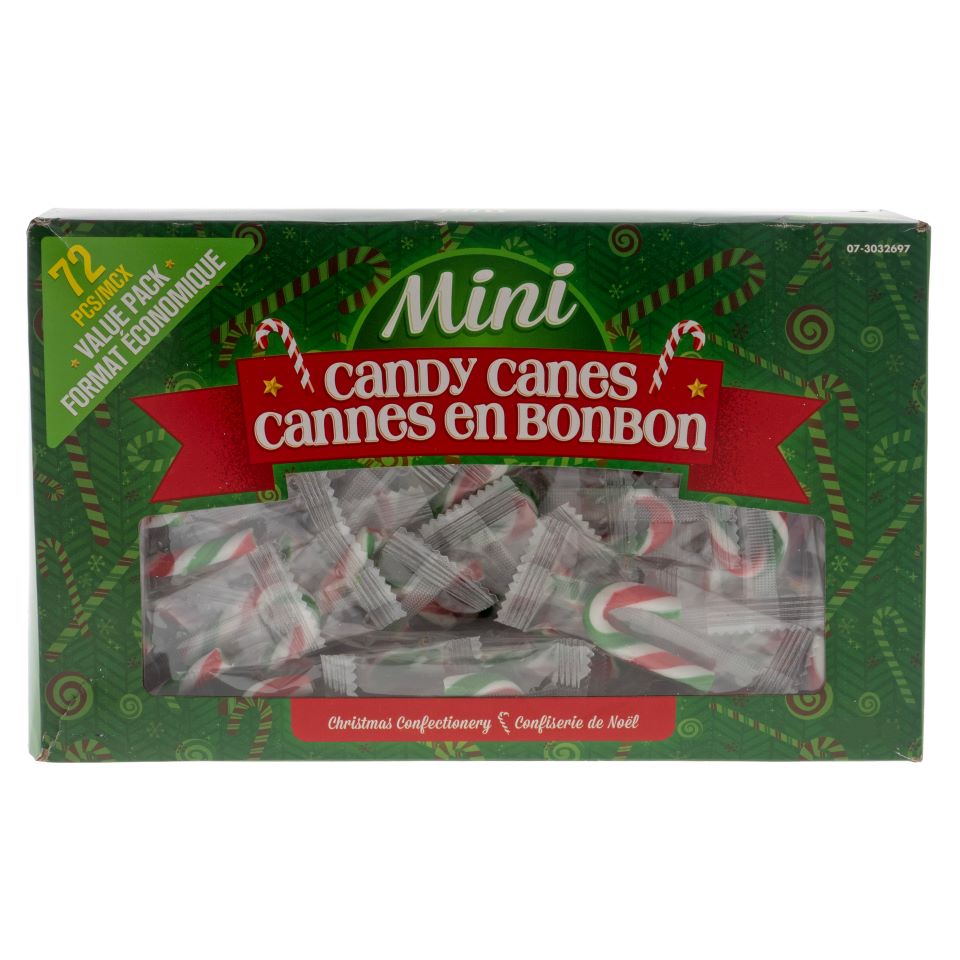 72 Mini cannes de Noël en bonbon