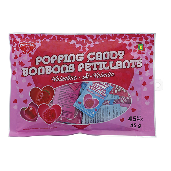 Paq. de 45 bonbons pétillants de St-Valentin