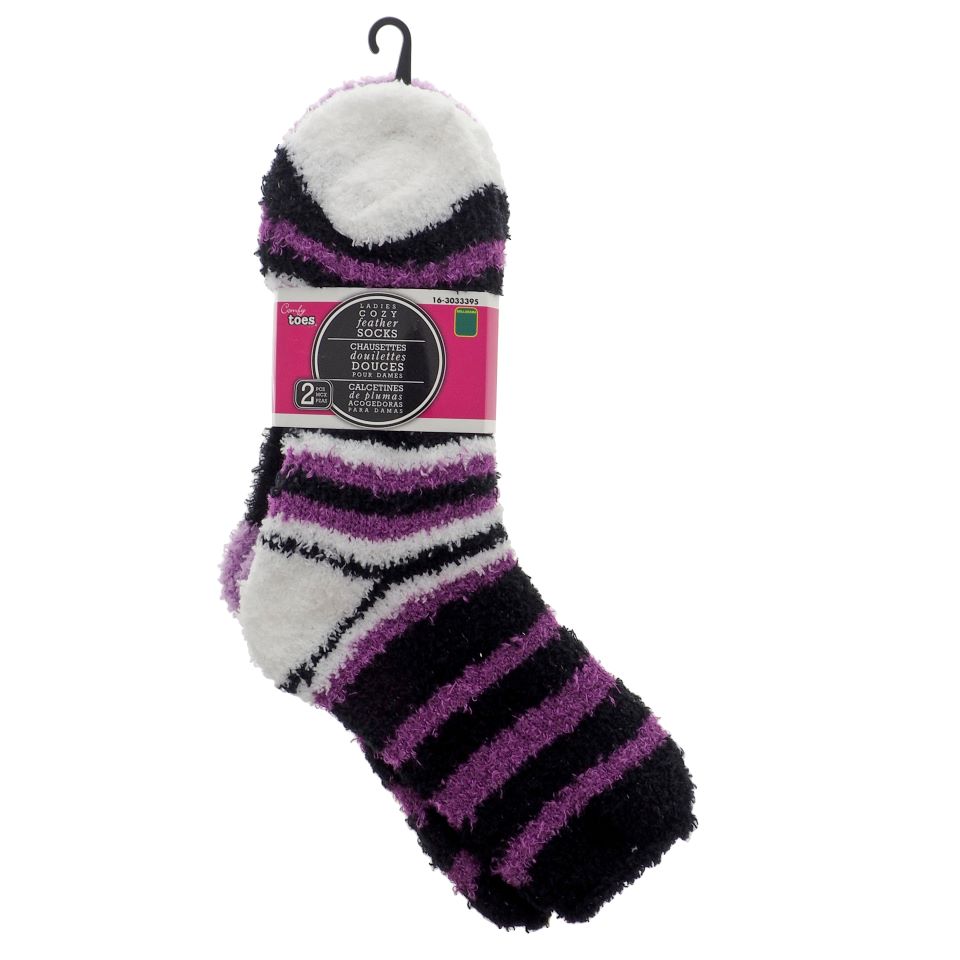 Ladies 2pk Fuzzy Socks