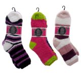 Ladies 2pk Fuzzy Socks - 1
