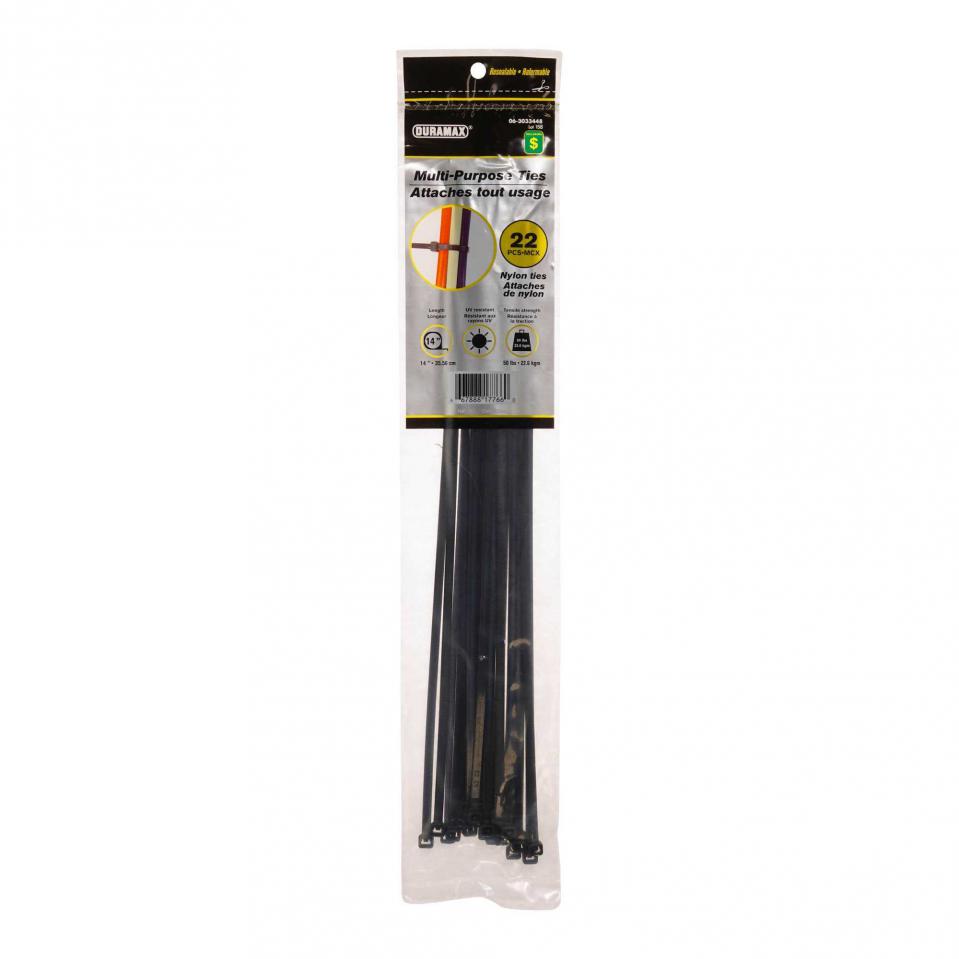 22 Attaches tout usage 14" (Couleurs assorties)