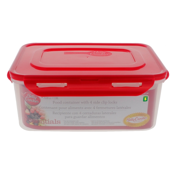 Food Container with 4 Side Clip Locks