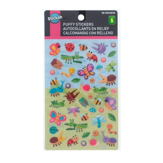 Puffy Stickers (Assorted Colours)