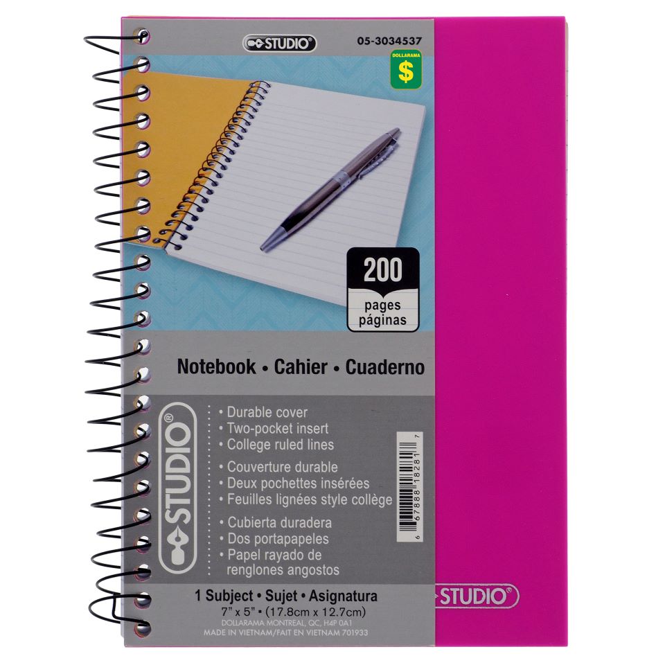 Spiral Notebook (Assorted Colours)