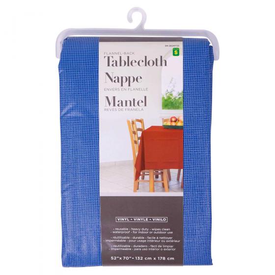Rectangular Flannel-Backed Vinyl Tablecloth (Assorted Colours)