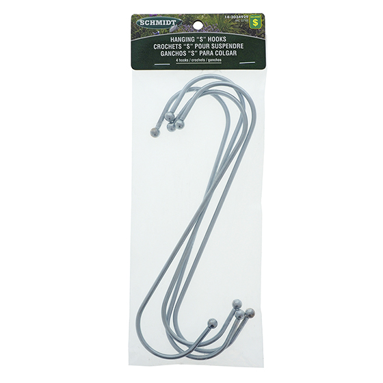 4Pk Large Metal "S" Hook Set