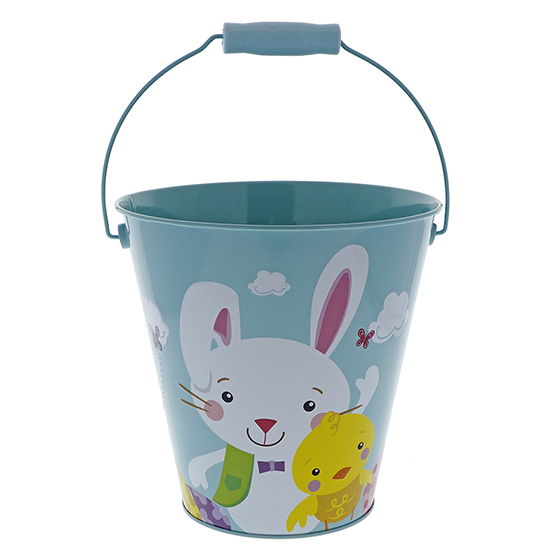Easter Metal Bucket With Plastic Handle
