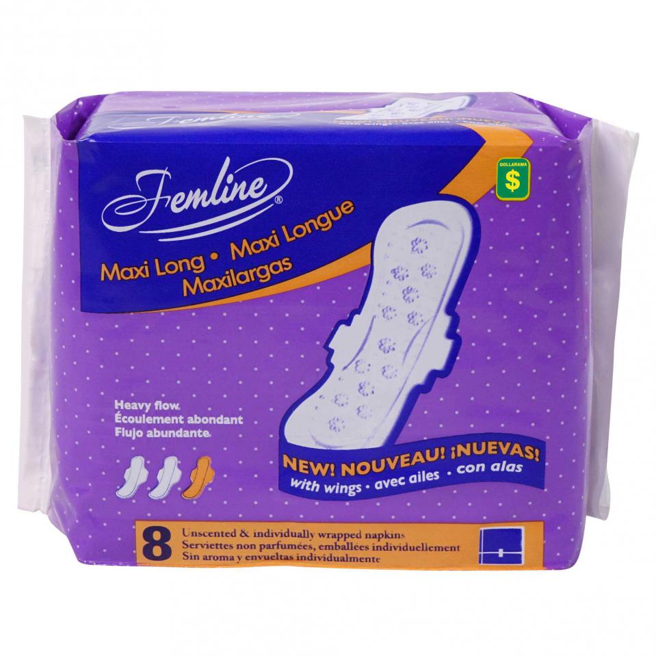 8PK Sanitary Pads - Maxi Long