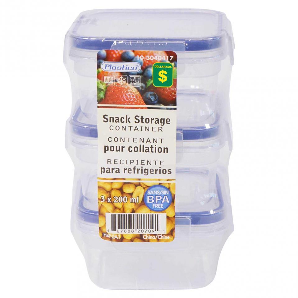 3 Contenants pour collation (Styles et formes assortis)