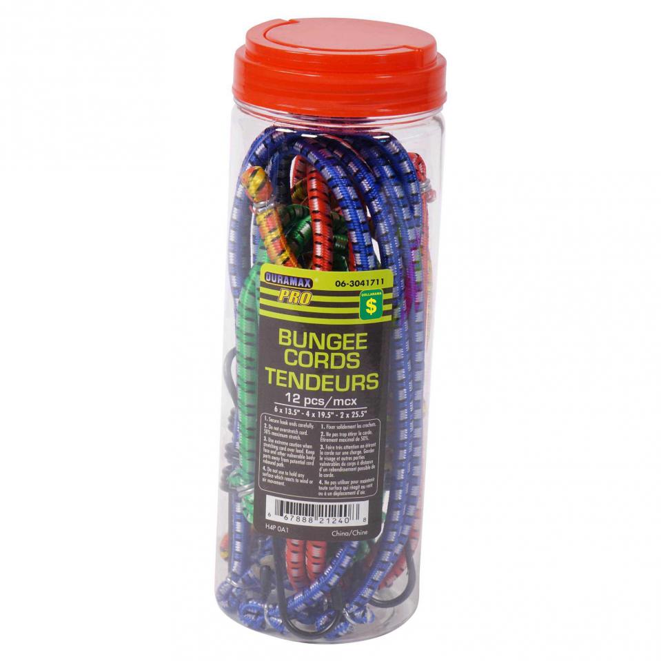 Bungee Cords 12PK (Assorted Colours)