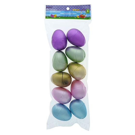 10Pk Easter Metallic Fillable Eggs