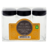 Glass Spice Jar 3PK (Assorted Colours) - 0