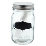 Glass Storage Jar with Metal Lid and Chalk Label (Assorted Colours)
