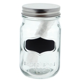 Glass Storage Jar with Metal Lid and Chalk Label (Assorted Colours) - 0