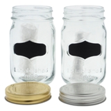 Glass Storage Jar with Metal Lid and Chalk Label (Assorted Colours) - 1