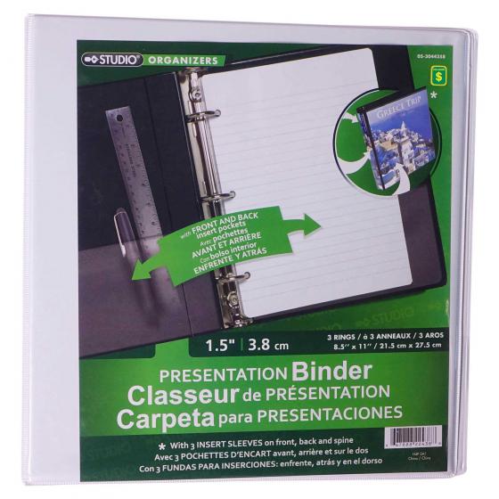1.5" High End 3-Ring Presentation Binder (Assorted Colours)