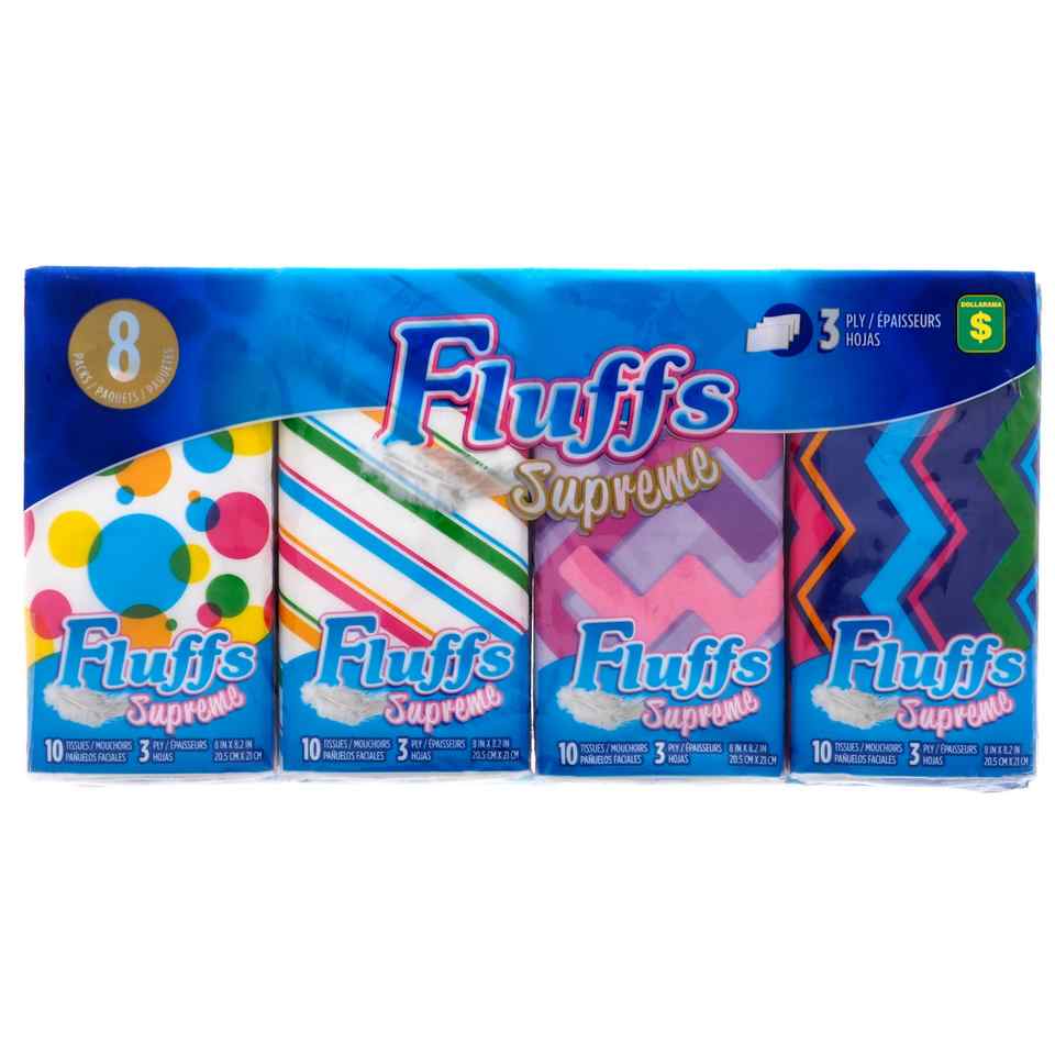 10 Supreme Tissues Pocket Size 8PK (Assorted Designs)