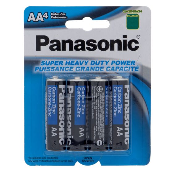 4 AA Carbon Zinc Batteries