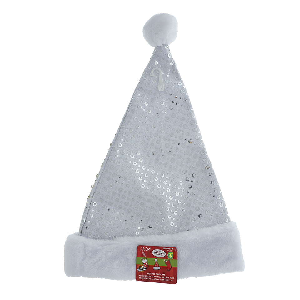 Chapeau de père Noël à paillettes et pompon