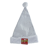 Chapeau de père Noël à paillettes et pompon - 0