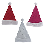 Chapeau de père Noël à paillettes et pompon - 1