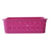 Small Plastic Woven Basket (Assorted Colours)