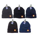 Men's Ribbed Knit Hat with Fleece Lining - 1