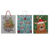 Large Christmas Gift Bags with Glitter or Foil - 1