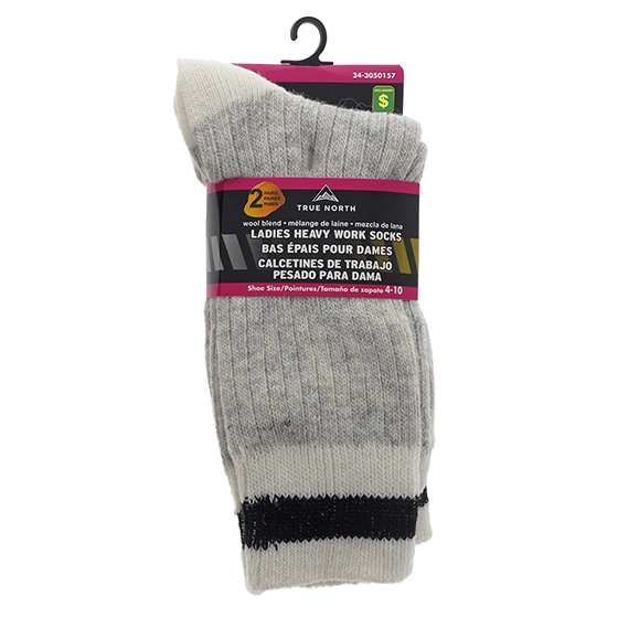 Paq. de 2 paires de chaussettes en laine pour femme