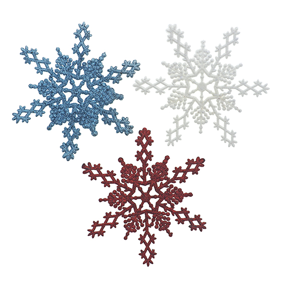 10ct Christmas Glittered Snowflakes