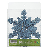 10ct Christmas Glittered Snowflakes - 1