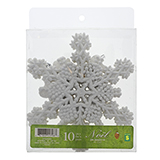 10ct Christmas Glittered Snowflakes - 3
