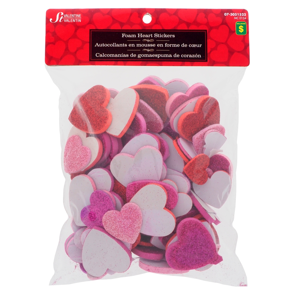 Valentine Self-Adhesive Glitter Hearts