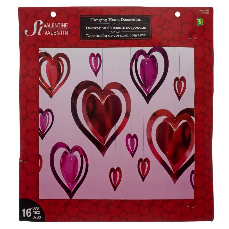 Valentine's Day 3D Hanging Foil Heart Decorations