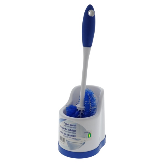 Toilet Bowl Brush with Rim Scrubber (Assorted Colours)
