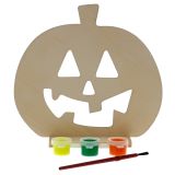 Natural Wood Craft Plaque Paint Set for Halloween - 0
