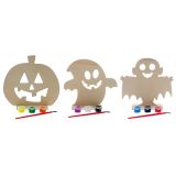 Natural Wood Craft Plaque Paint Set for Halloween