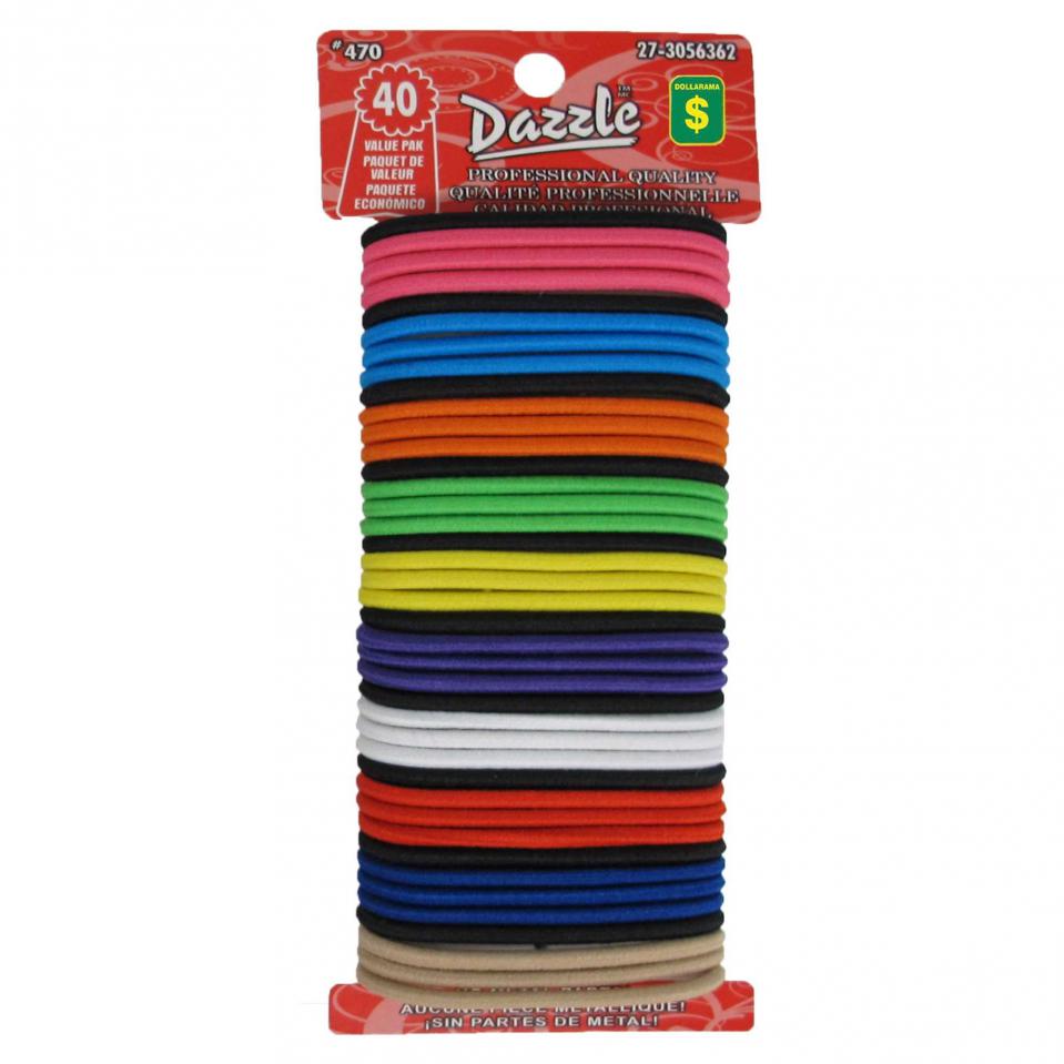 40 Élastiques épais à cheveux (Couleurs assorties)