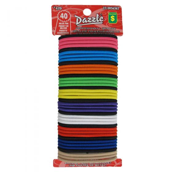 40 Élastiques épais à cheveux (Couleurs assorties)